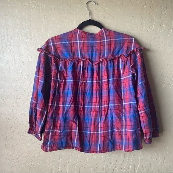 MADEWELL
Plaid Ruffle Shirt In Warm Berry‎ - Picture 4 of 7